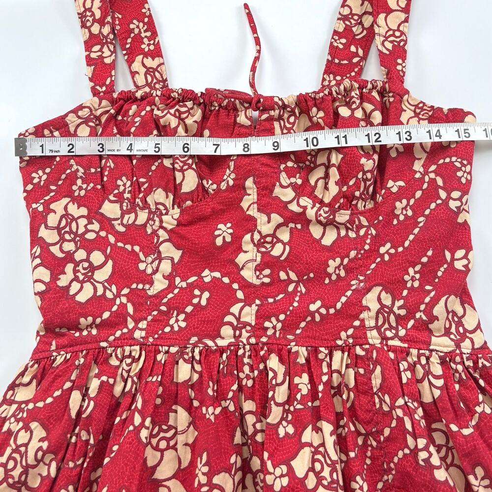 Free People Laters Baby Floral Midi Dress in Red Size XS - Picture 13 of 16